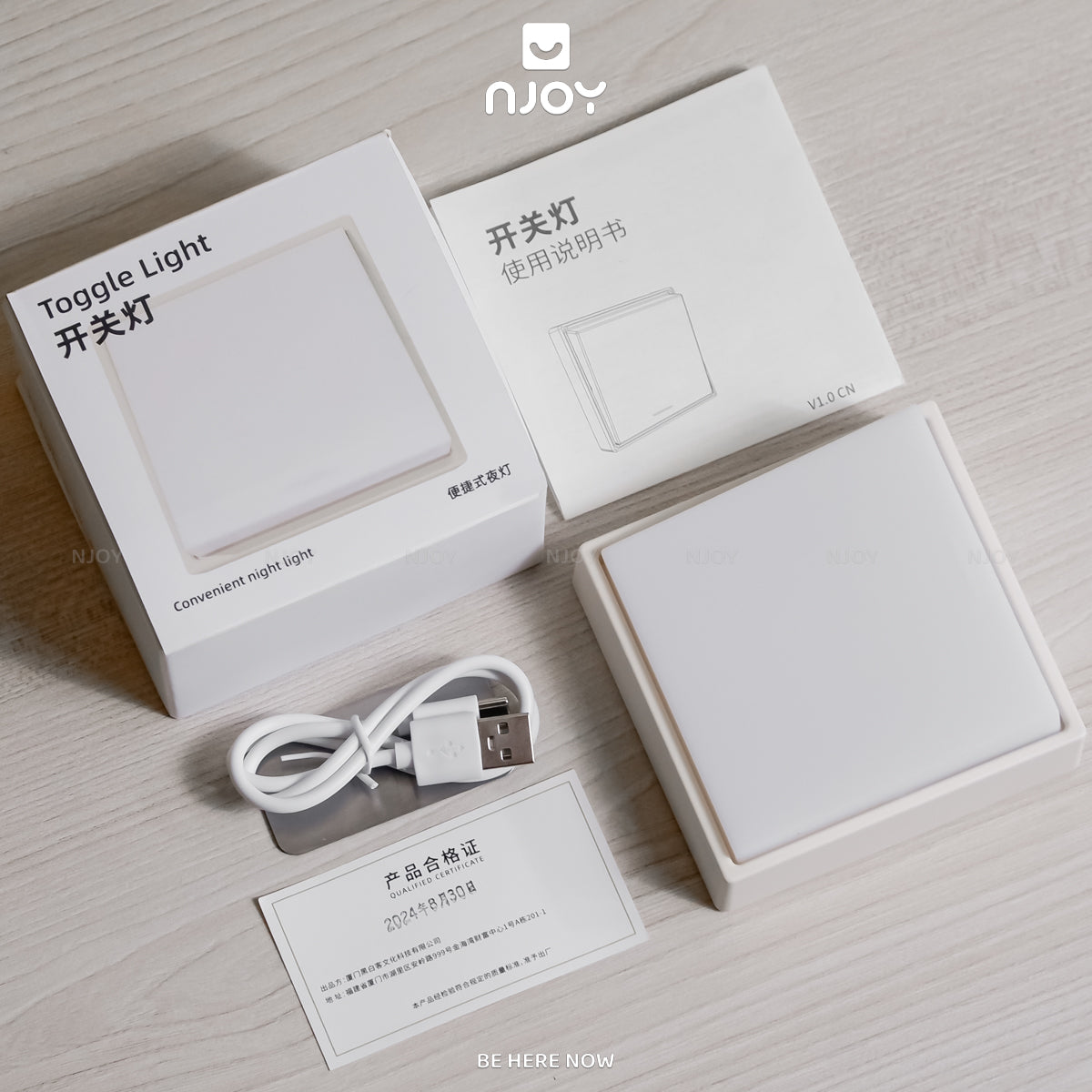 Đèn Ngủ Decor Tối Giản Để Bàn Hẹn Giờ Điều Chỉnh Sáng Kèm Miếng Dán Gắn Tường