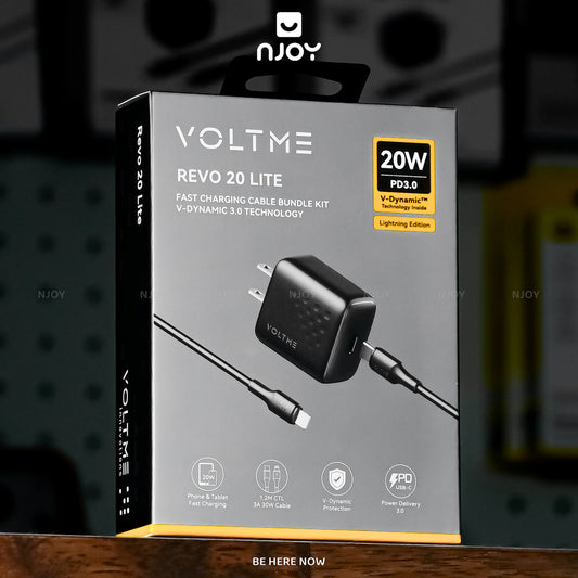 Bộ Cáp Sạc Voltme 20W GaN Hỗ Trợ Sạc Nhanh QC3.0 PD3.0 Cho Điện Thoại iPhone 14 Pro Max 13 12 11