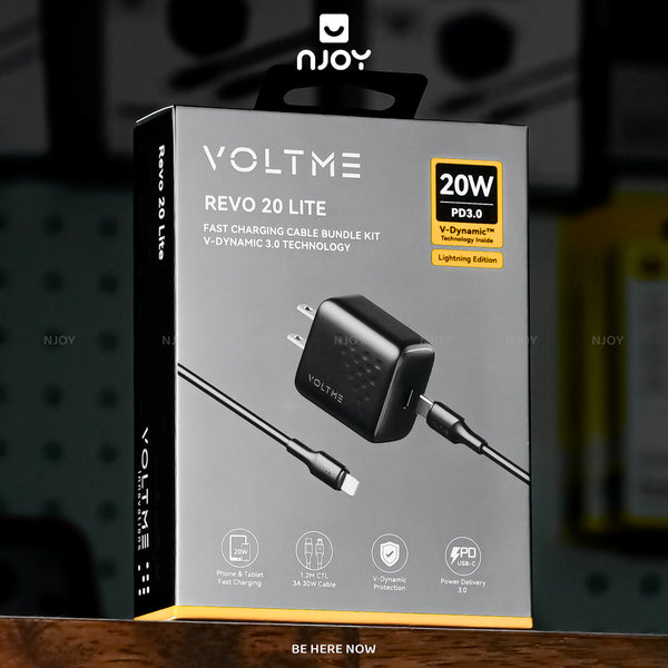 Bộ Cáp Sạc Voltme 20W GaN Hỗ Trợ Sạc Nhanh QC3.0 PD3.0 Cho Điện Thoại iPhone 14 Pro Max 13 12 11
