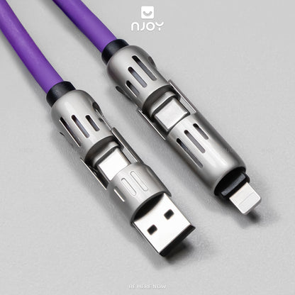 Cáp Sạc Nhanh Đa Năng 4 Trong 1 240W Vỏ Hợp Kim Nhôm Cho iPhone MacBook Laptop