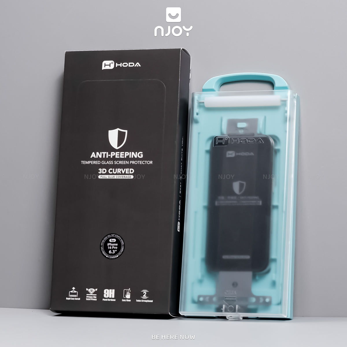 Kính Cường Lực Hoda Khung Tự Dán Chống Nhìn Trộm 3D Cho iPhone 17 Pro Max 16 15 14