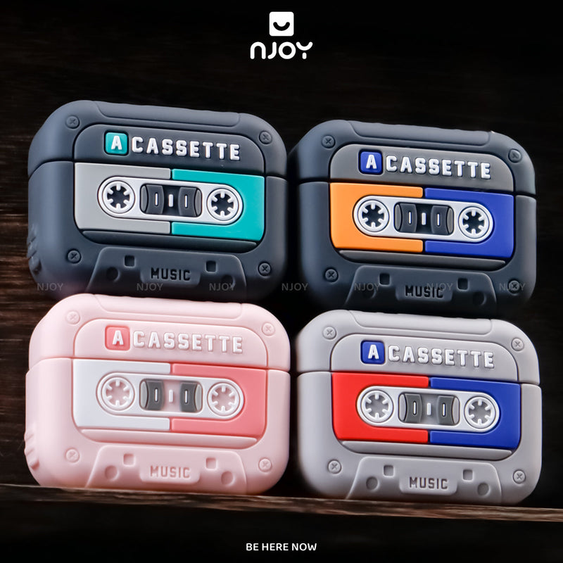 Ốp In Hình Máy Nghe Nhạc Cassette Cổ Điển Retro Kèm Dây Đeo Cho Airpods Pro 3 2 Airpods 4