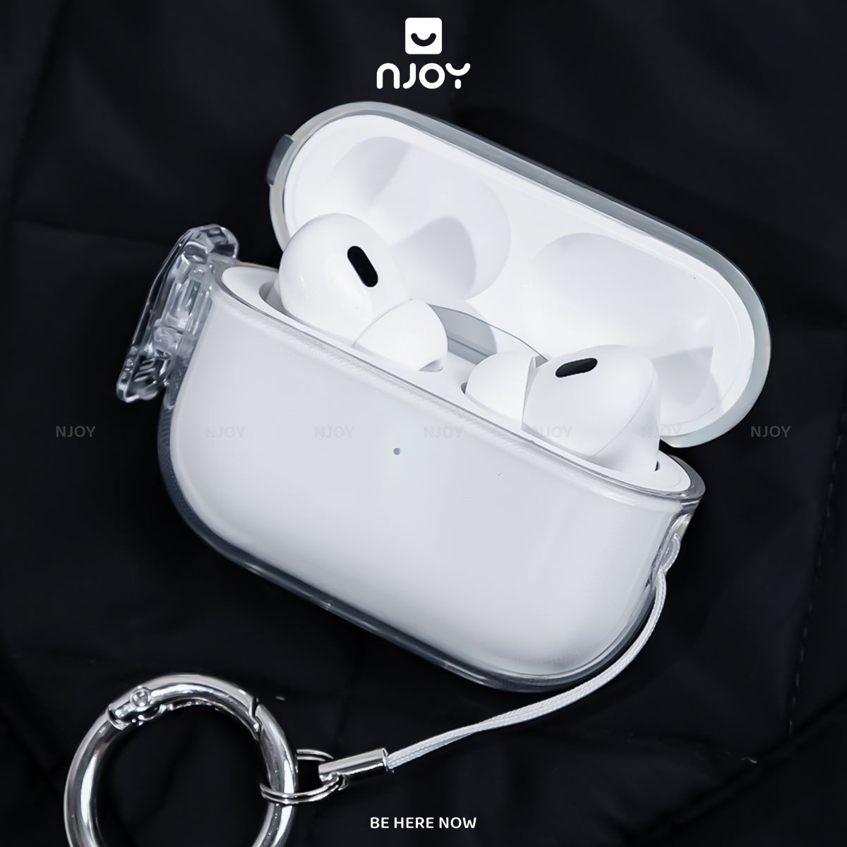 Ốp Trong Suốt Nút Mở Thông Minh Kèm Móc Khóa Tiện Lợi Cho Tai Nghe Airpods 4 3 Airpods Pro 3 2 Njoyshop