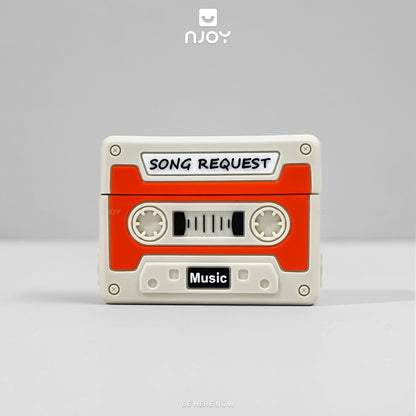 Ốp In Hình Cassette Silicon Kèm Dây Đeo Cho Tai Nghe Airpods 4 3 Airpods Pro 3 2 Njoyshop