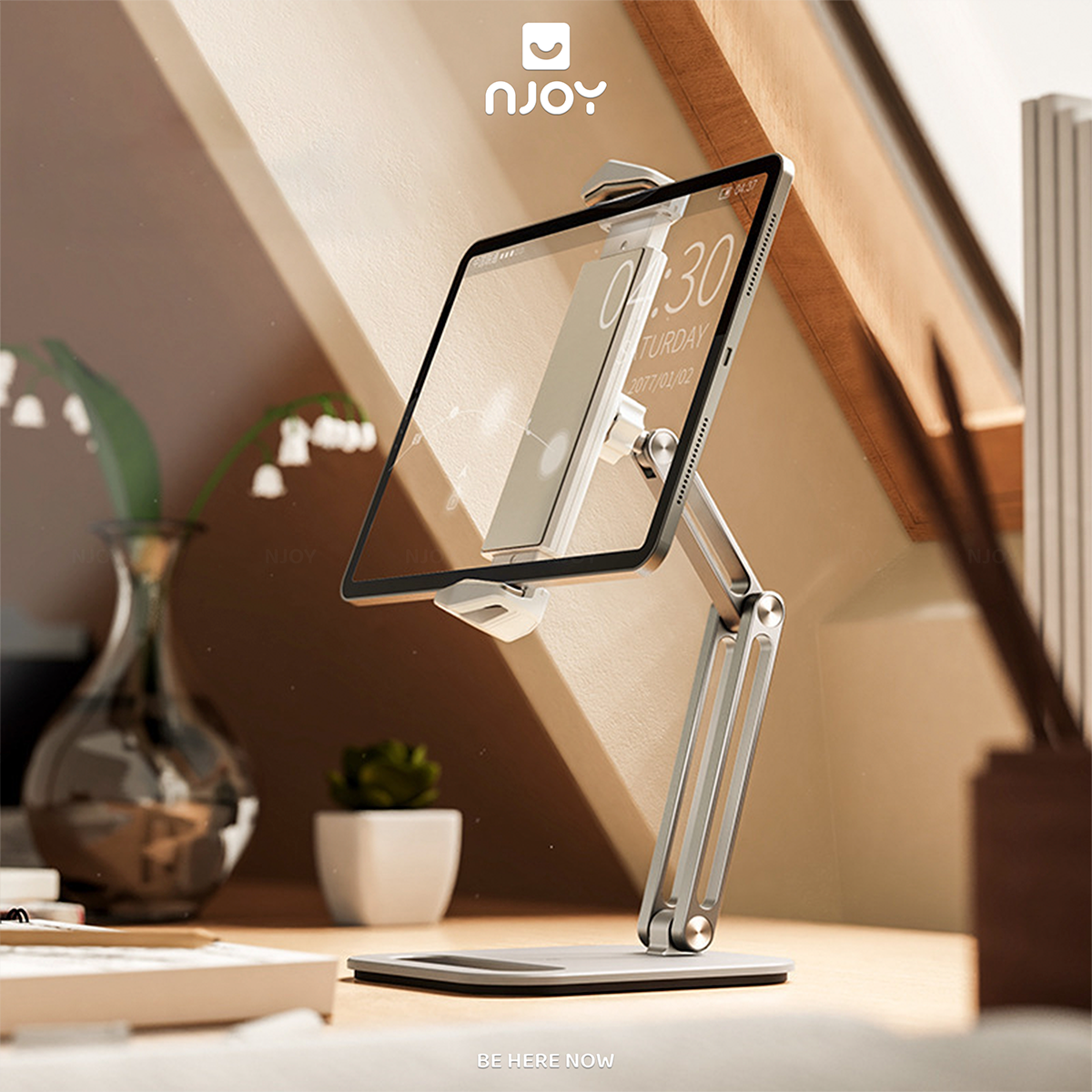 Giá Đỡ Điện Thoại Máy Tính Bảng Boneruy P47 Hợp Kim Nhôm Cao Cấp Chống Rung Lắc Xoay 360 Độ