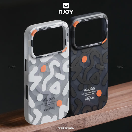 Ốp Lưng Nhám Magsafe Chống Vân Tay Họa Tiết Graffiti Cho Điện Thoại iPhone 17 Pro Max 16 15 14 13