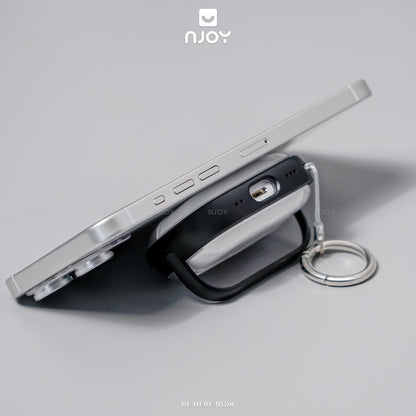 Ốp Trong Suốt Khóa Cài Viền Màu Hỗ Trợ Sạc Không Dây Kèm Móc Khóa Cho AirPods Pro 2 3