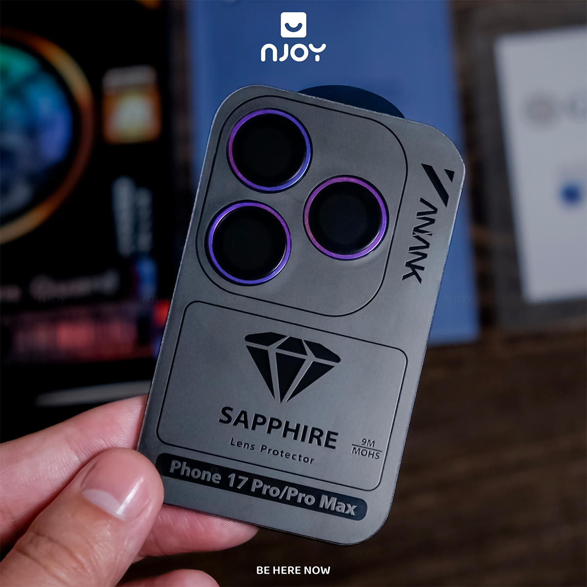 Cường Lực Camera Anank Sapphire Chuẩn GIA Cao Cấp Chống Xước Cho Điện Thoại iPhone 18 Pro Max 17 Pro Max