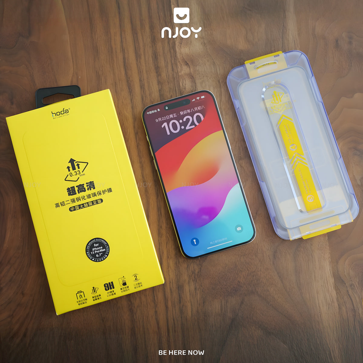 Kính Cường Lực Hoda Trong Suốt 2.5D Khung Tự Dán Cho iPhone 17 Pro Max 16 15 14