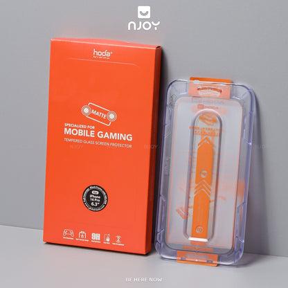 Kính Cường Lực Hoda 2.5D Chống Vân Tay Cao Cấp Khung Tự Dán Cho Điện Thoại iPhone 17 Pro Max 16 15