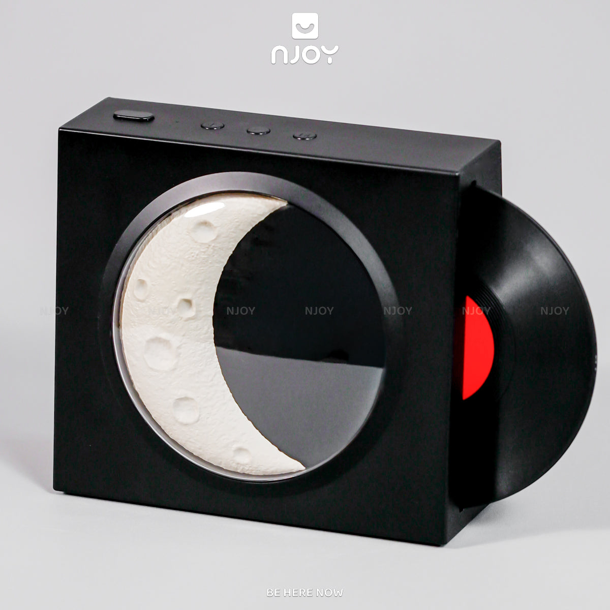 Loa Bluetooth Đĩa Than Xoay Mặt Trăng Retro Có Đèn Trang Trí Phòng Ngủ Để Bàn Quà Tặng