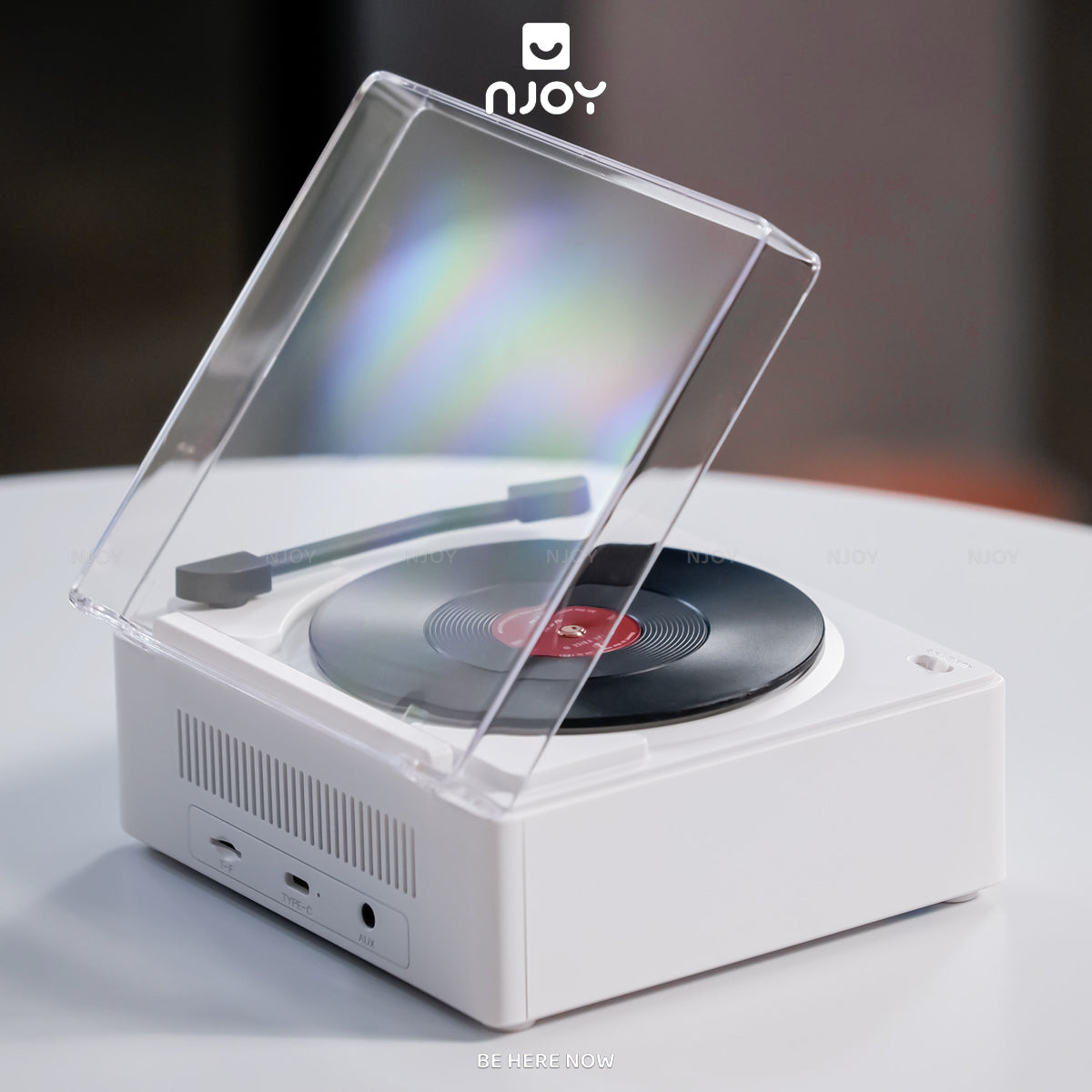 Loa Bluetooth Vintage Đĩa Than Xoay Trong Suốt Để Bàn Trang Trí Phòng Ngủ Quà Tặng