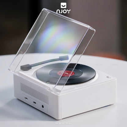 Loa Bluetooth Vintage Đĩa Than Xoay Trong Suốt Để Bàn Trang Trí Phòng Ngủ Quà Tặng