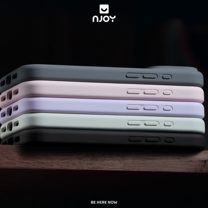 Ốp Silicon Chống Bẩn Hỗ Trợ Sạc Không Dây Chất Liệu Lót Nhung Bảo Vệ Camera Cho iPhone 13 14 15 16 Pro Max Njoyshop
