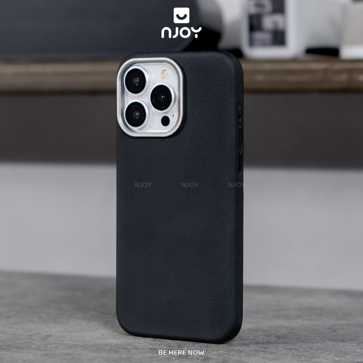 Ốp Magsafe Lưng Nhám Vân Nổi 3D Rammus Viền Kim Loại Cho iPhone 17 Pro Max 16 15 14 13 12