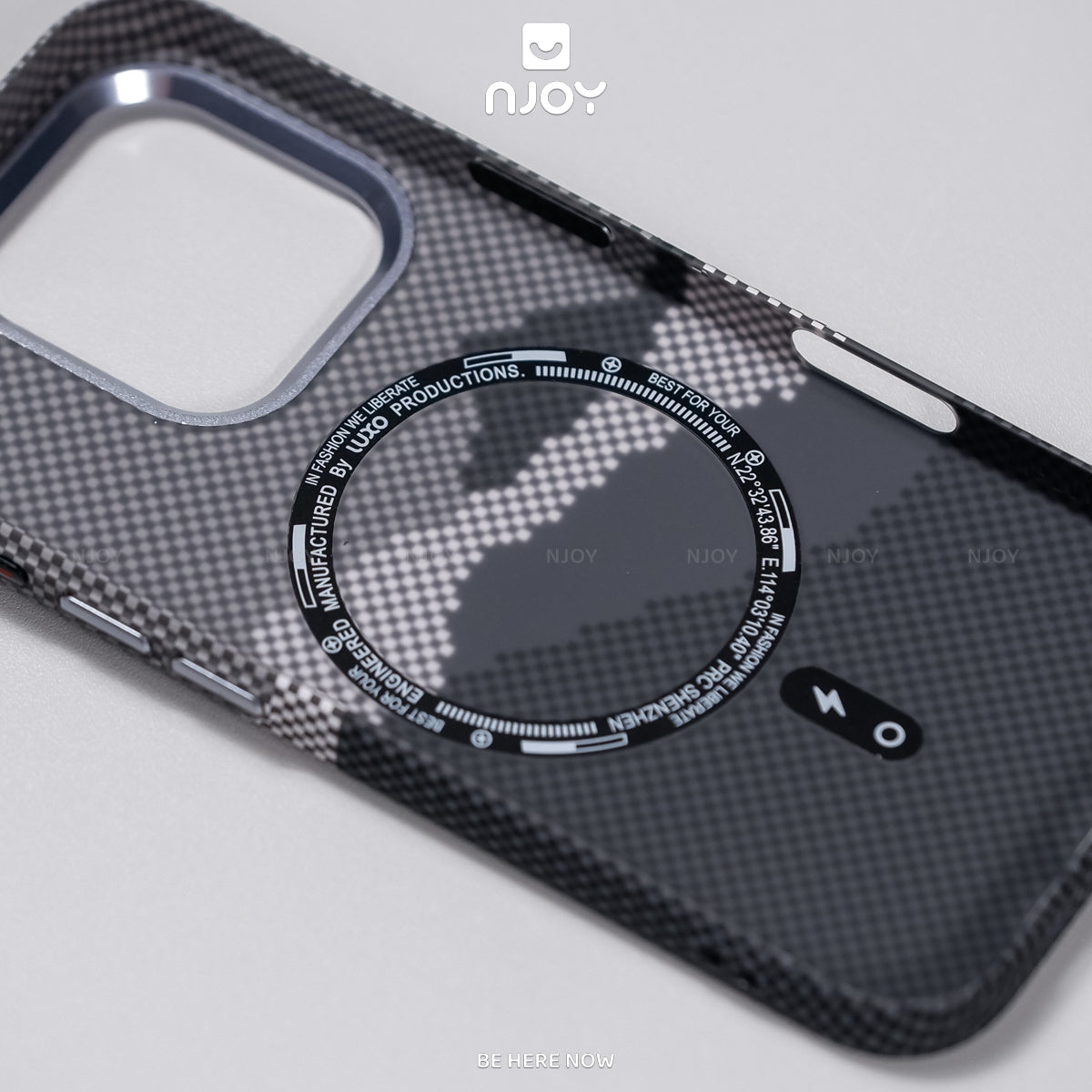 Ốp Carbon Magsafe Siêu Mỏng PC In Hình Núi Cho Điện THoại iPhone 17 Pro Max 16 15 14 13