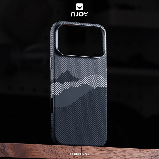 Ốp Carbon Magsafe Siêu Mỏng PC In Hình Núi Cho Điện THoại iPhone 17 Pro Max 16 15 14 13