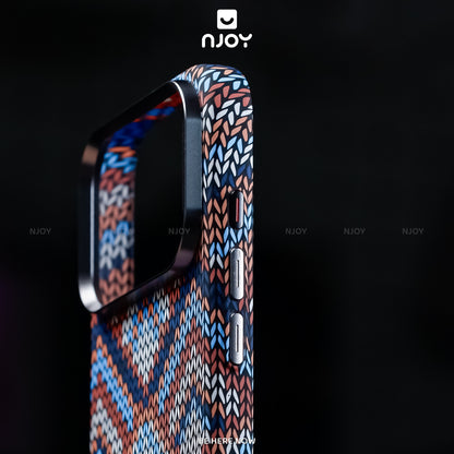 Ốp Carbon Magsafe Siêu Mỏng PC Họa Tiết Vải Đan Cho Điện Thoại iPhone 17 Pro Max 16 15 14 13