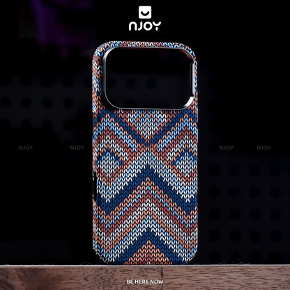 Ốp Carbon Magsafe Siêu Mỏng PC Họa Tiết Vải Đan Cho Điện Thoại iPhone 17 Pro Max 16 15 14 13