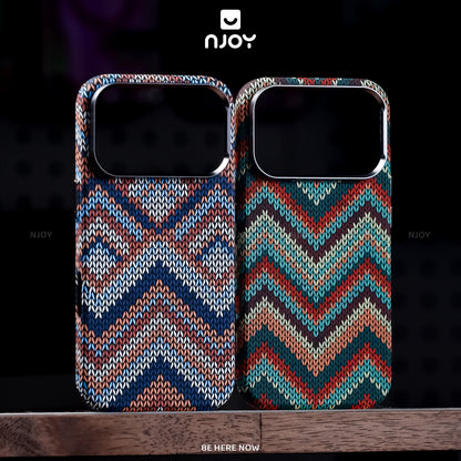 Ốp Carbon Magsafe Siêu Mỏng PC Họa Tiết Vải Đan Cho Điện Thoại iPhone 17 Pro Max 16 15 14 13