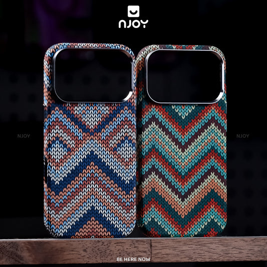 Ốp Carbon Magsafe Siêu Mỏng PC Họa Tiết Vải Đan Cho Điện Thoại iPhone 17 Pro Max 16 15 14 13