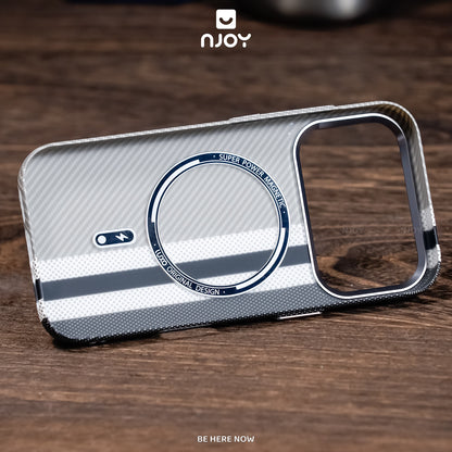 Ốp Carbon Magsafe Siêu Mỏng Họa Tiết Sọc Nổi 3D Cho Điện Thoại iPhone 17 Pro Max 16 15 14 13