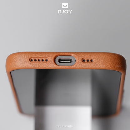 Ốp Da Magsafe Viền Kim Loại Bảo Vệ Camera Cho iPhone 17 Pro Max 16 15 14