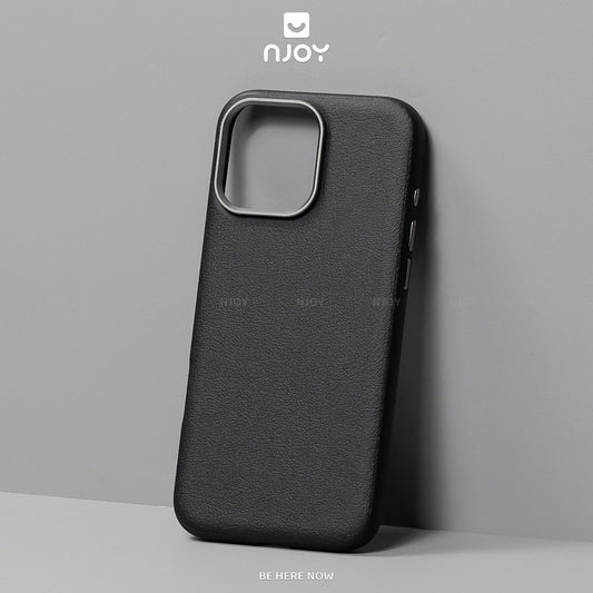 Ốp Da Magsafe Viền Kim Loại Bảo Vệ Camera Cho iPhone 17 Pro Max 16 15 14