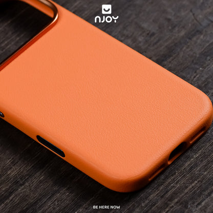 Ốp Da Magsafe Viền Kim Loại Bảo Vệ Camera Cho iPhone 17 Pro Max 16 15 14