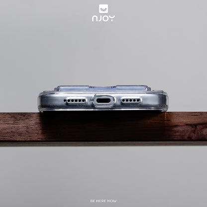 Ốp Lưng Trong Suốt Njoy Đựng Thẻ Bảo Vệ Camera Chống Sốc Cho iPhone 17 Pro Max 16 15 14 13 12