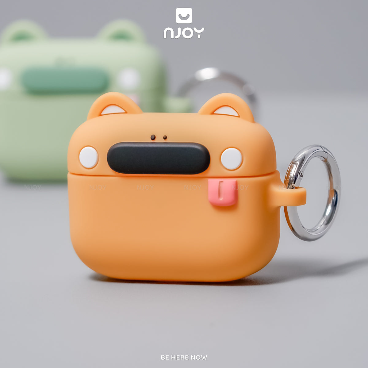 Ốp Silicon In Hình Gấu Dễ Thương Chống Sốc Kèm Móc Khóa Cho AirPods Pro 3 2