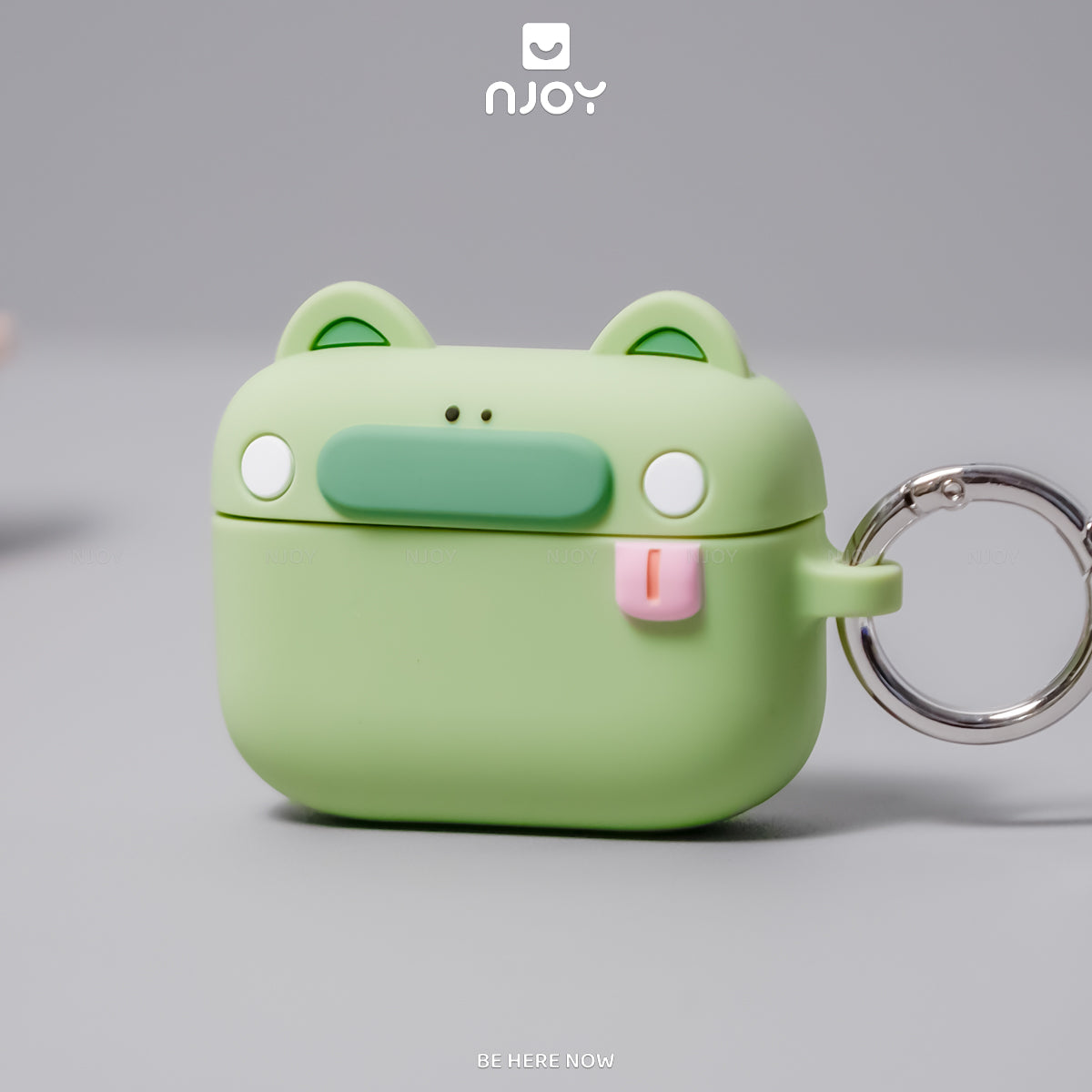 Ốp Silicon In Hình Gấu Dễ Thương Chống Sốc Kèm Móc Khóa Cho AirPods Pro 3 2