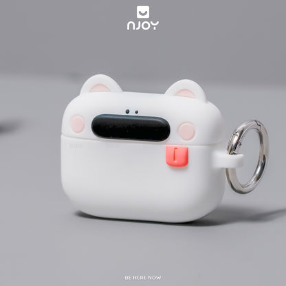 Ốp Silicon In Hình Gấu Dễ Thương Chống Sốc Kèm Móc Khóa Cho AirPods Pro 3 2