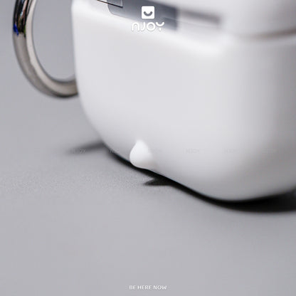 Ốp Silicon In Hình Gấu Dễ Thương Chống Sốc Kèm Móc Khóa Cho AirPods Pro 3 2