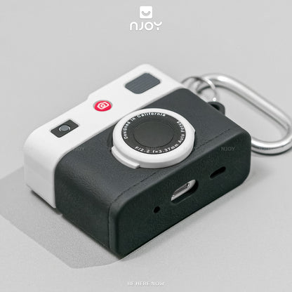 Ốp Silicon In Hình Retro Camera Kèm Móc Khóa Cho Tai Nghe AirPods Pro 3 2 Airpods 4