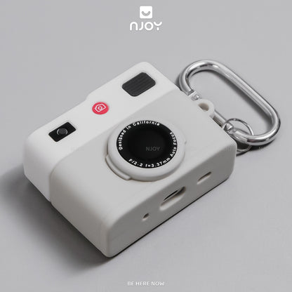 Ốp Silicon In Hình Retro Camera Kèm Móc Khóa Cho Tai Nghe AirPods Pro 3 2 Airpods 4