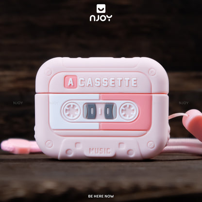 Ốp In Hình Máy Nghe Nhạc Cassette Cổ Điển Retro Kèm Dây Đeo Cho Airpods Pro 3 2 Airpods 4