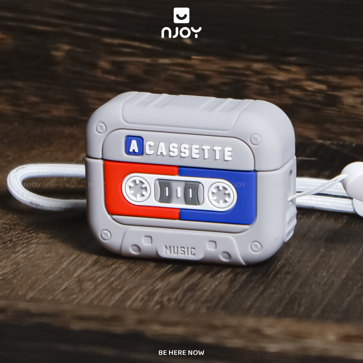 Ốp In Hình Máy Nghe Nhạc Cassette Cổ Điển Retro Kèm Dây Đeo Cho Airpods Pro 3 2 Airpods 4