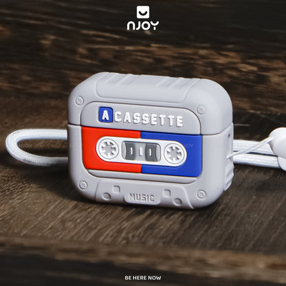 Ốp In Hình Máy Nghe Nhạc Cassette Cổ Điển Retro Kèm Dây Đeo Cho Airpods Pro 3 2 Airpods 4