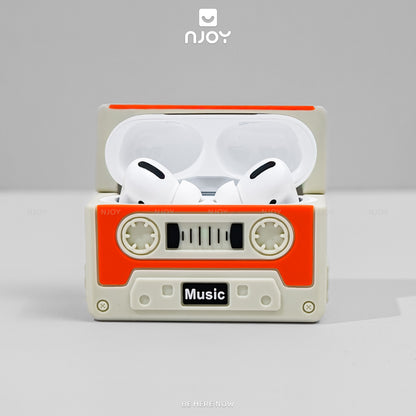 Ốp In Hình Cassette Silicon Kèm Dây Đeo Cho Tai Nghe Airpods 4 3 Airpods Pro 3 2 Njoyshop