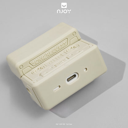 Ốp In Hình Cassette Silicon Kèm Dây Đeo Cho Tai Nghe Airpods 4 3 Airpods Pro 3 2 Njoyshop