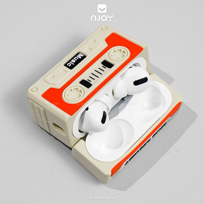 Ốp In Hình Cassette Silicon Kèm Dây Đeo Cho Tai Nghe Airpods 4 3 Airpods Pro 3 2 Njoyshop
