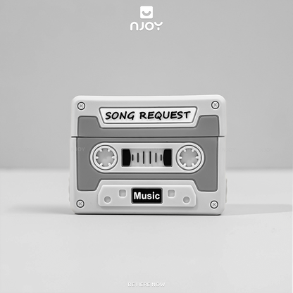 Ốp In Hình Cassette Silicon Kèm Dây Đeo Cho Tai Nghe Airpods 4 3 Airpods Pro 3 2 Njoyshop