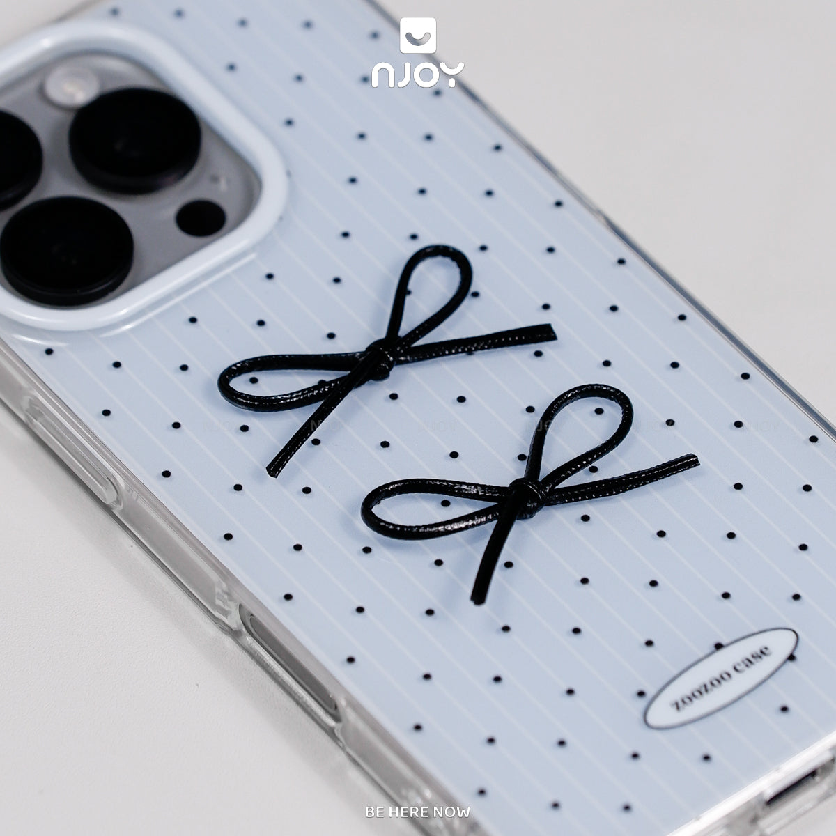 Ốp Lưng Nơ Chấm Bi Màu Xanh Dễ Thương Bảo Vệ Camera Cho Điện Thoại iPhone 17 Pro Max 16 15 14 13 12