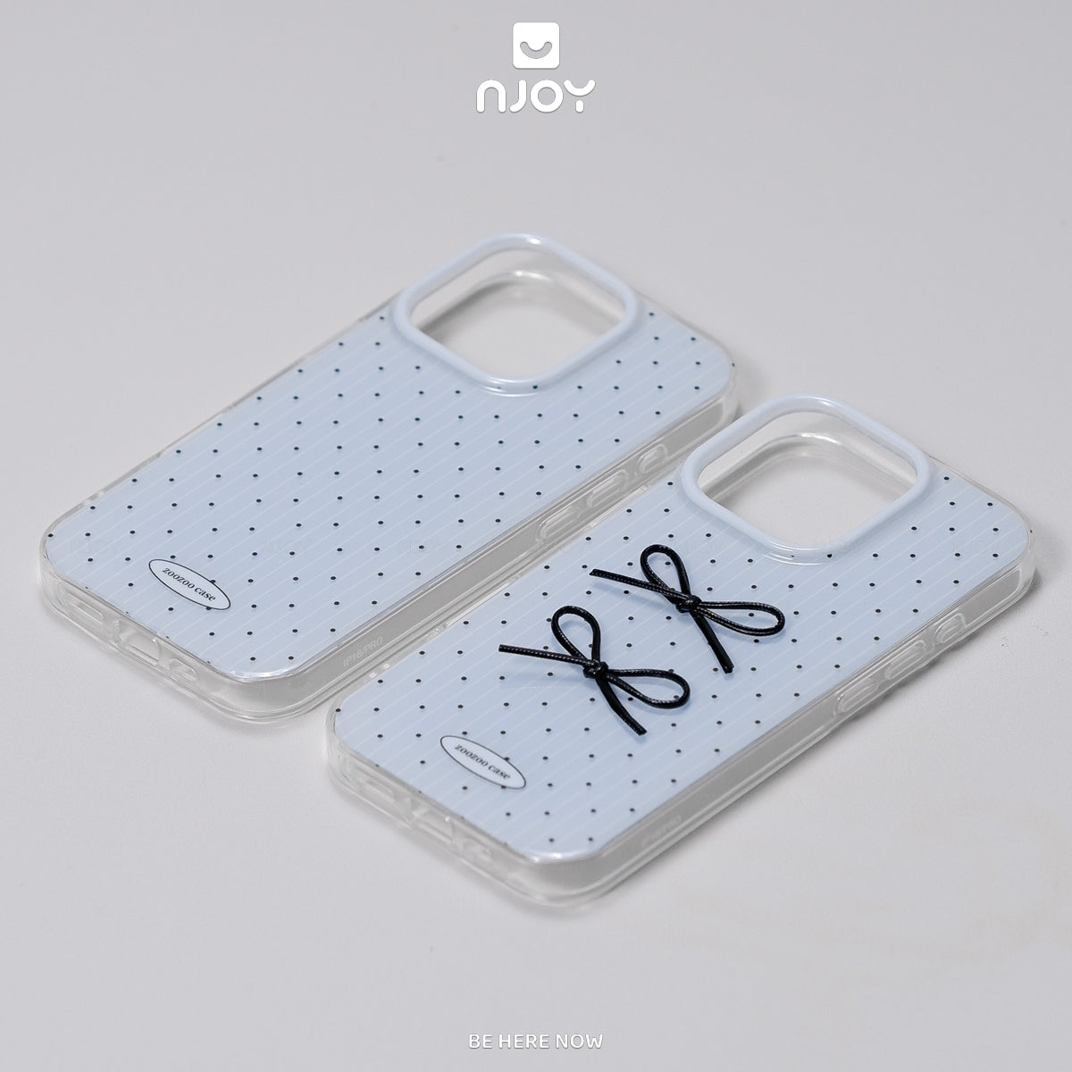 Ốp Lưng Nơ Chấm Bi Màu Xanh Dễ Thương Bảo Vệ Camera Cho Điện Thoại iPhone 17 Pro Max 16 15 14 13 12