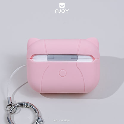 Ốp Silicon Mèo Hello Kitty Kèm Móc Khóa Tiện Lợi Cho Tai Nghe Airpods 3 4 Airpods Pro 3 2 Njoyshop