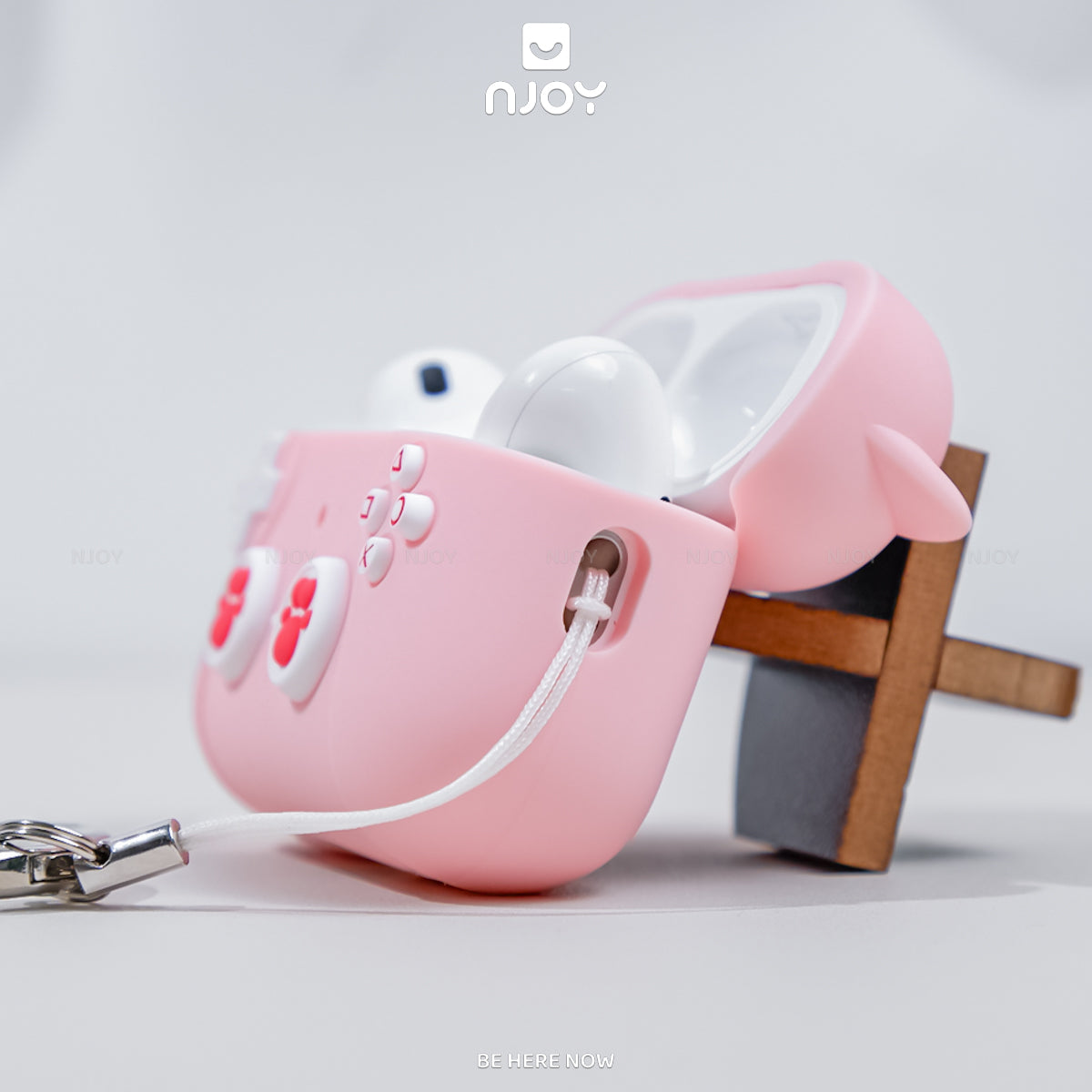 Ốp Silicon Mèo Hello Kitty Kèm Móc Khóa Tiện Lợi Cho Tai Nghe Airpods 3 4 Airpods Pro 3 2 Njoyshop