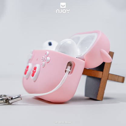 Ốp Silicon Mèo Hello Kitty Kèm Móc Khóa Tiện Lợi Cho Tai Nghe Airpods 3 4 Airpods Pro 3 2 Njoyshop