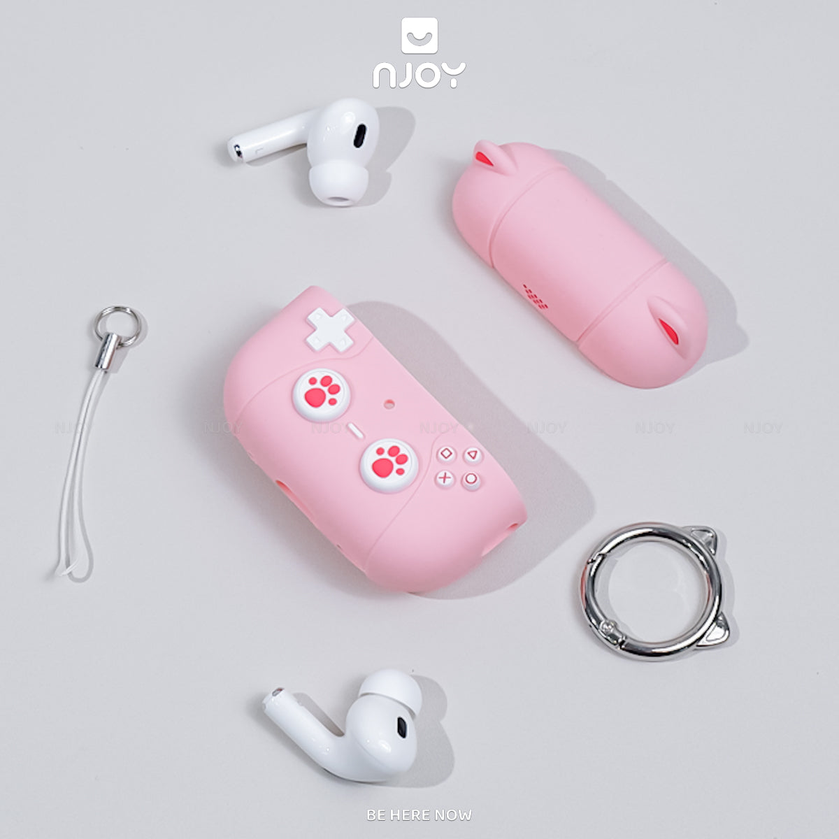 Ốp Silicon Mèo Hello Kitty Kèm Móc Khóa Tiện Lợi Cho Tai Nghe Airpods 3 4 Airpods Pro 3 2 Njoyshop