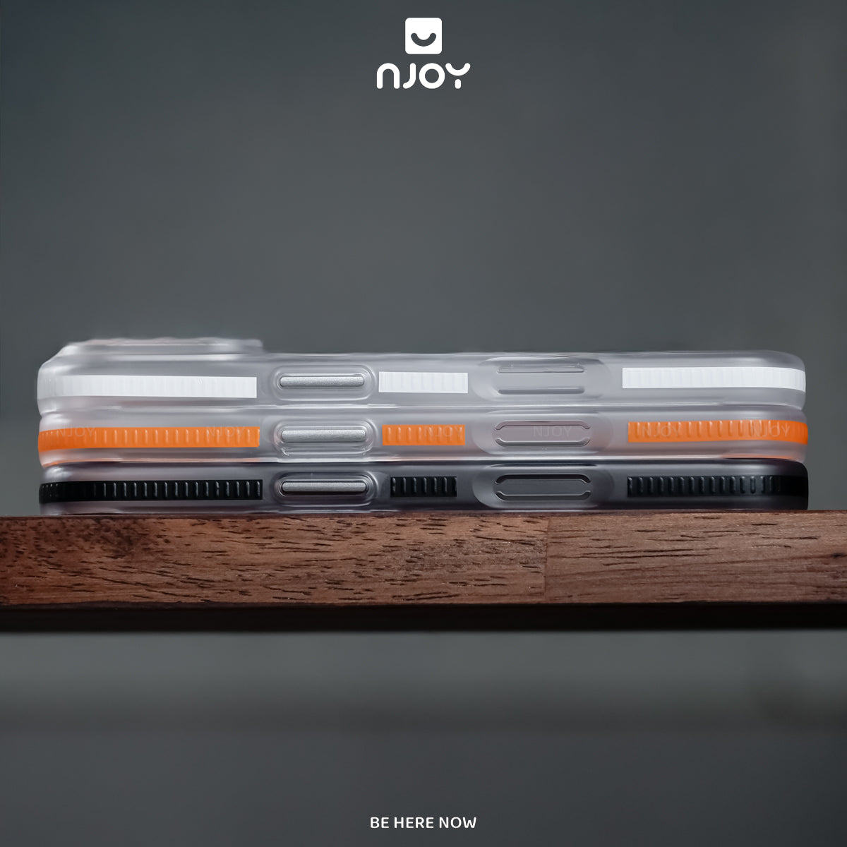 Ốp Nhám Sọc Nổi 3D Njoy Tích Hợp Sạc Nam Châm Từ Tính Cho iPhone 17 Pro Max 16 15 14 13 12